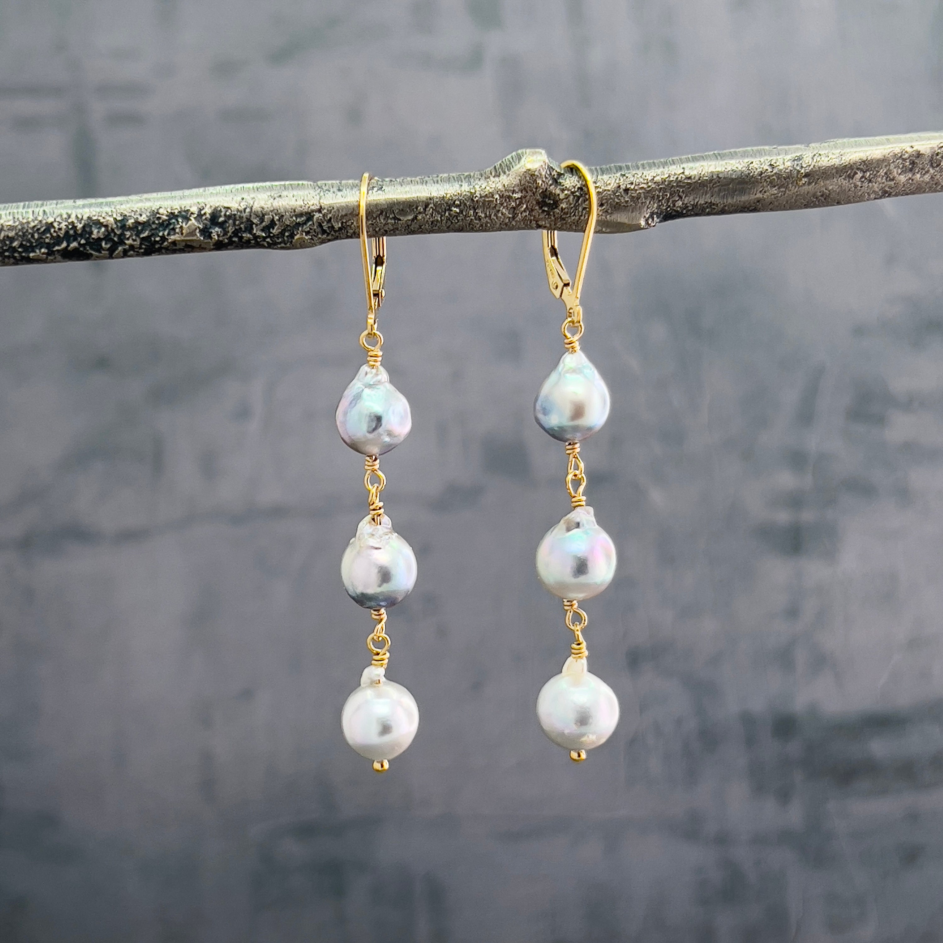 公式限定 福袋 - 公式通販オンラインショップ Blue Japanese Akoya Saltwater 3 Wire Wrapped Linear Pearl その他
