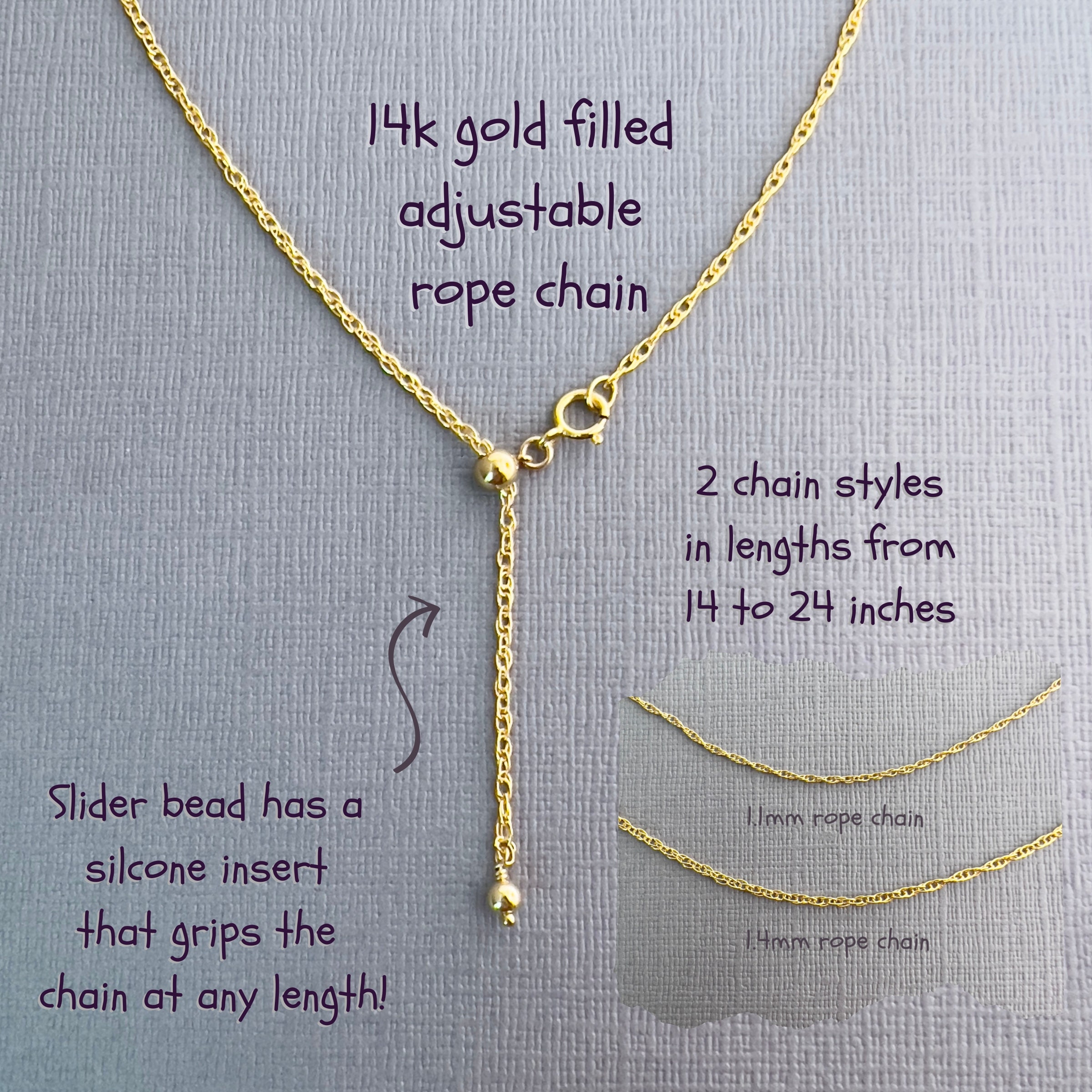 14k Gold-filled Rope Chain Necklace 14-inch length 14k Gold-filled Rope Chain Necklace 14-inch length