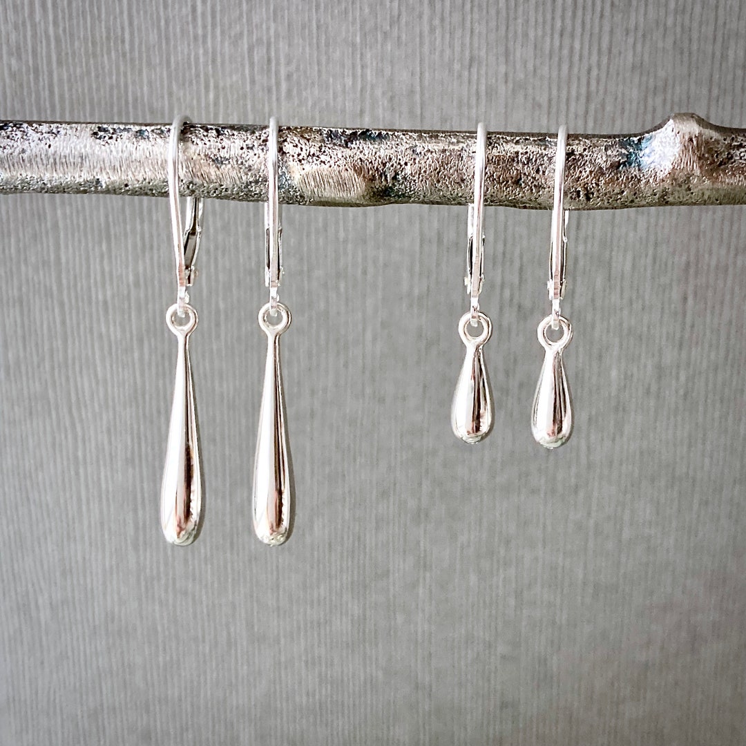 Classic Teardrop Earrings in Silver main image 0