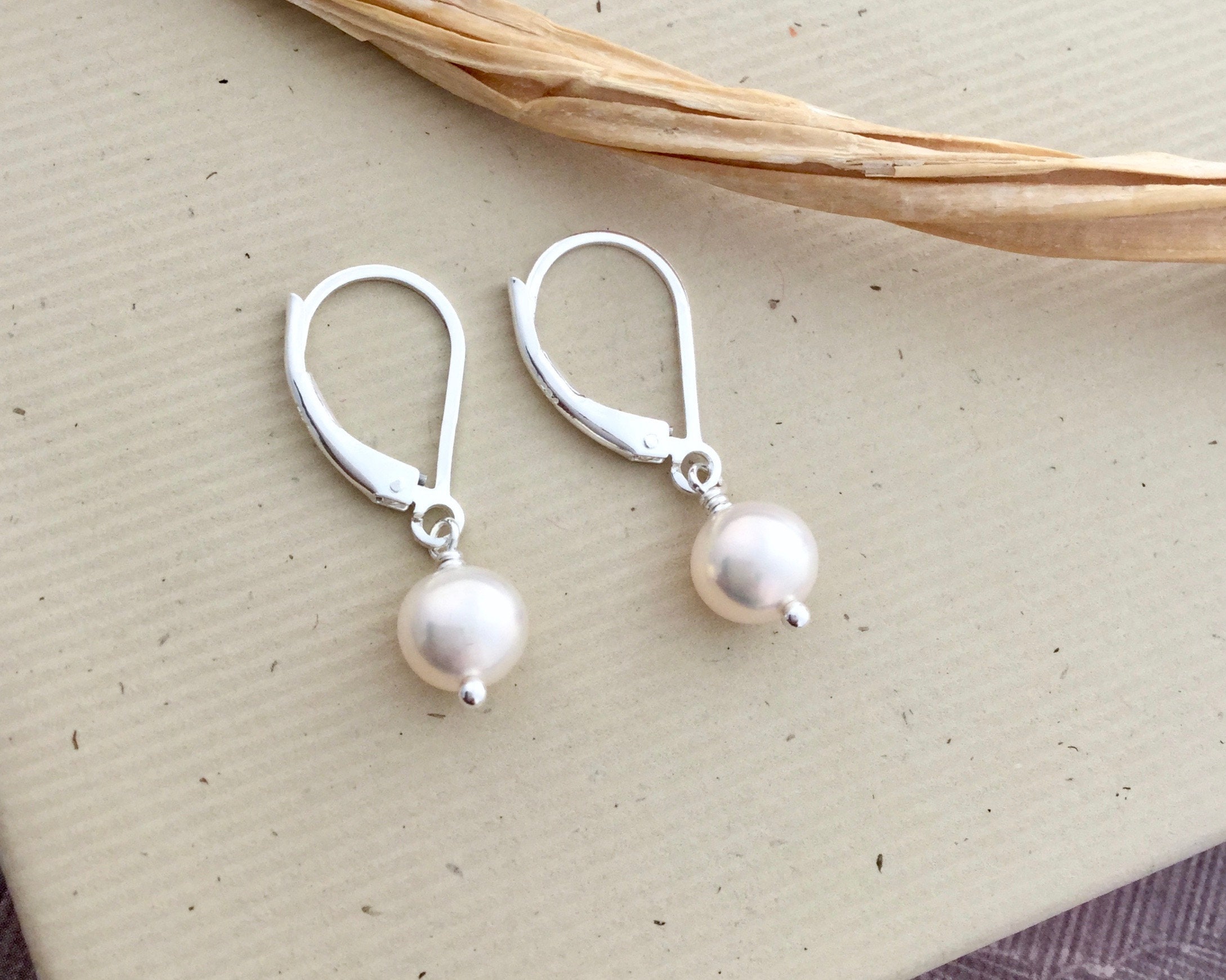 small pearl earrings real
