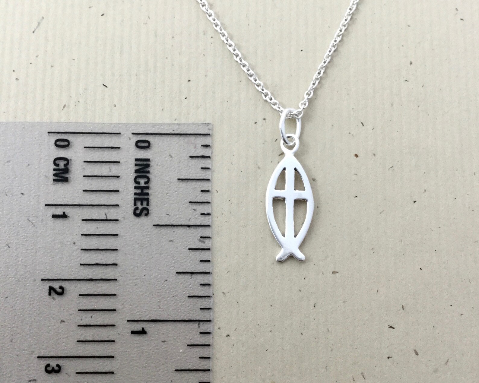 Christian Fish Necklace Tiny Sterling Silver Jesus Fish Etsy