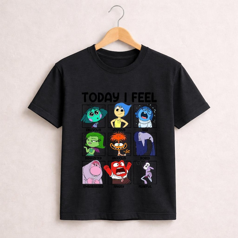 Inside Out Emotions Chart T-shirt, Pixar Joy Sadness Anger Tee - Etsy
