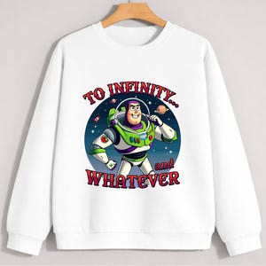 Buzz Lightyear To Infinity And Whatever Sweatshirt, Toy Story Space Ranger Crewneck afbeelding 1