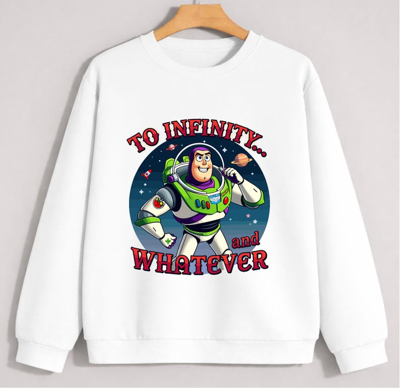 Buzz Lightyear To Infinity And Whatever Sweatshirt, Toy Story Space Ranger Crewneck afbeelding 1