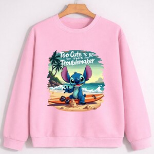 Sudadera de Stitch, sudadera con capucha de Lilo Stitch, sudadera de cuello redondo de Disney Stitch, sudadera playera de Stitch, suéter lindo de Stitch, sudadera con capucha de Stitch imagen 4