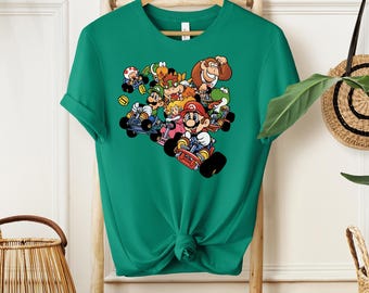Super Mario Kart Shirt, Nintendo Racing Tee, Luigi Yoshi Peach Tee, Donkey Kong Bowser Shirt, Retro Gamer Tshirt, Mario Party Tee