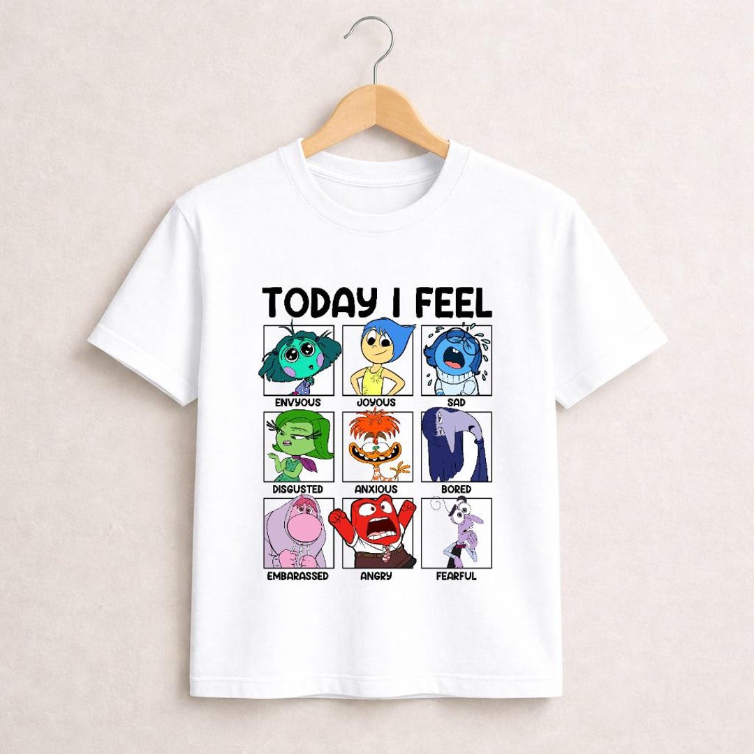 Inside Out Emotions Chart T-shirt, Pixar Joy Sadness Anger Tee - Etsy