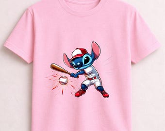 Camiseta de béisbol de Stitch, camiseta de Lilo Stitch, camiseta de Disney Stitch, camiseta de Stitch con dibujos animados, camiseta de béisbol con estampado de Stitch