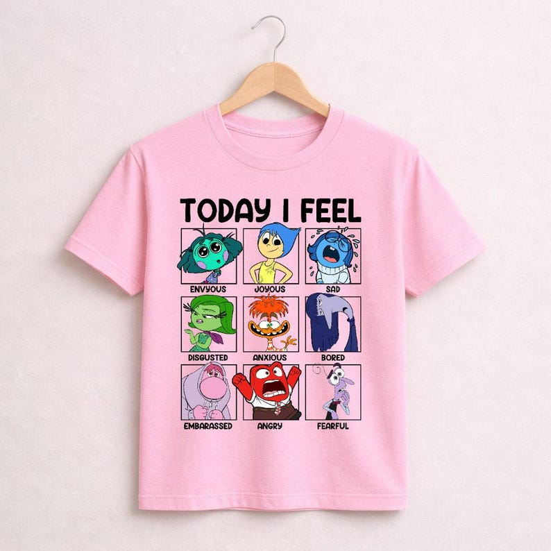 Inside Out Emotions Chart T-shirt, Pixar Joy Sadness Anger Tee - Etsy