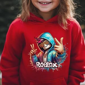 Sudadera con capucha de jugador de Roblox, sudadera de videojuego, día de Pascua imagen 1