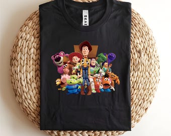 Toy Story Group Shirt, Woody and Buzz Lightyear Tee, Toy Story 3 Cast Characters, Disney Trip Family Outfit, Lotso Bear Rex Hamm Alien Top