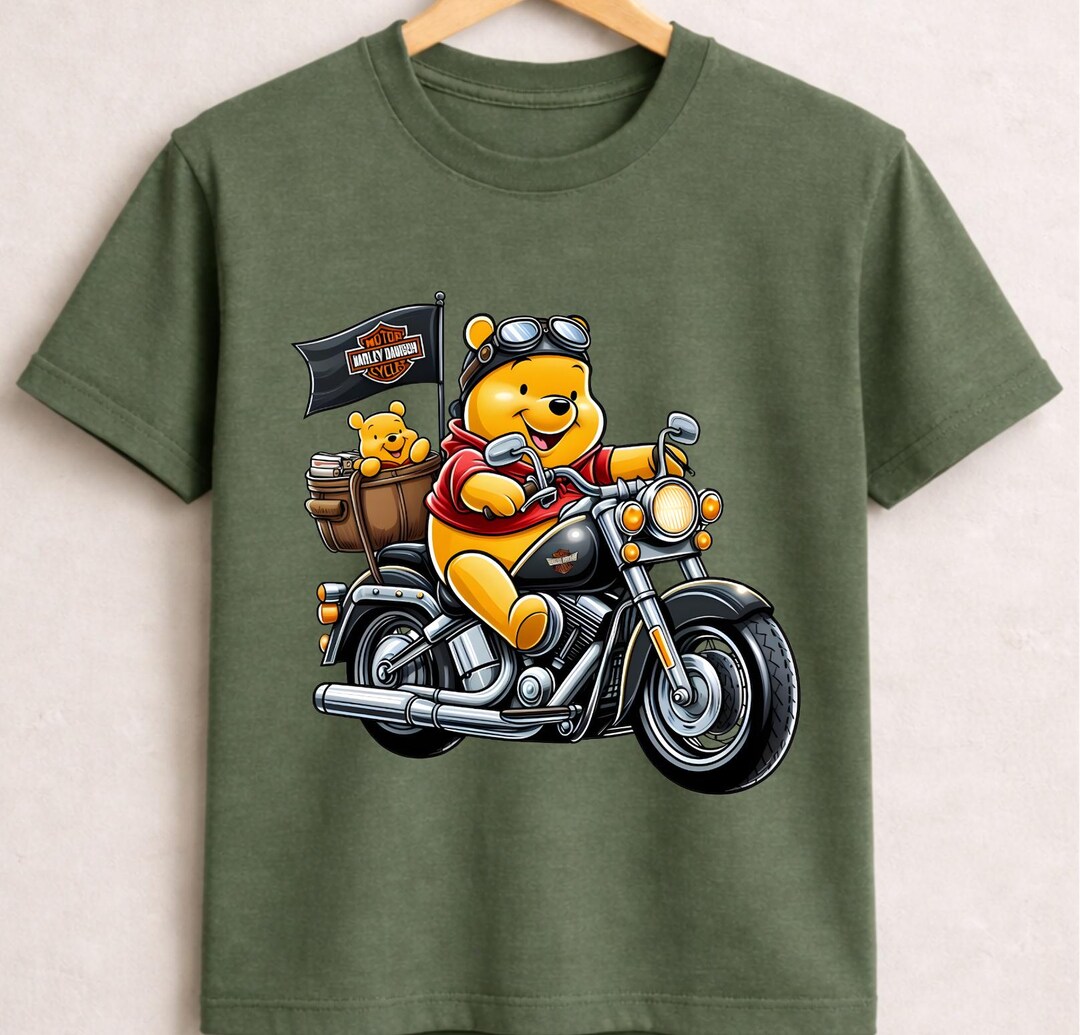 Motorcycle Riders Pooh Winnie Pooh Biker Shirt, Pooh Bear Tshirt, Pooh Motorcycle Tee, Harley ...