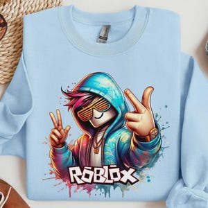 Sudadera con capucha de jugador de Roblox, sudadera de videojuego, día de Pascua imagen 6