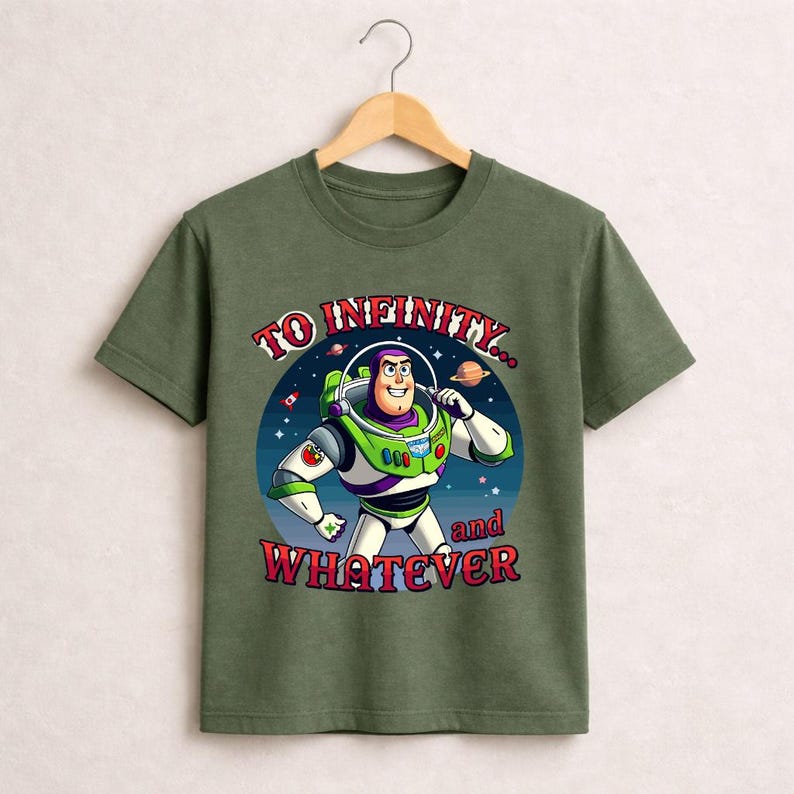 Camiseta de Buzz Lightyear "Hasta el infinito y lo que sea", camiseta de guardián espacial de Toy Story Pixar imagen 3