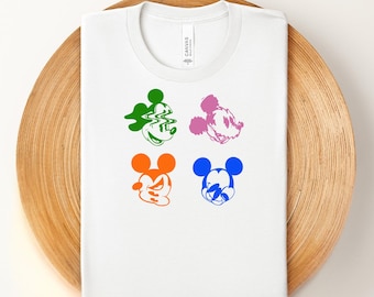 Trippy Mickey Mouse Shirt, Melting Disney Tee, Neon Psychedelic Top, Glitch Art T-Shirt, Retro Pop Art Gift, Festival Rave Outfit, Abstract