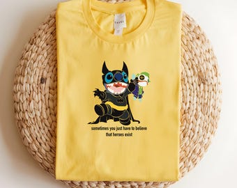 Stitch Shirt, Funny Joker Parody Tee, Lilo and Stitch Gift, Dark Knight Mashup, Cute Hero T-Shirt, Experiment 626, Disney Trip
