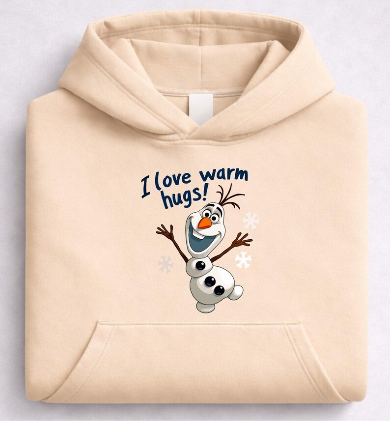 Olaf "Warm Hugs" Sweatshirt, Frozen Cartoon Character Crewneck image 6