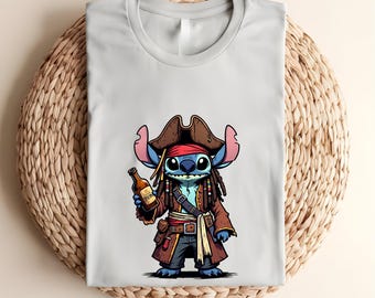 Pirate Stitch Shirt, Stitch Sparrow Shirt, Funny Pirate Shirt, Disney Stitch Shirt, Pirate Inspired Shirt, Stitch Disneyland Shirt