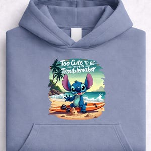 Sudadera de Stitch, sudadera con capucha de Lilo Stitch, sudadera de cuello redondo de Disney Stitch, sudadera playera de Stitch, suéter lindo de Stitch, sudadera con capucha de Stitch imagen 3