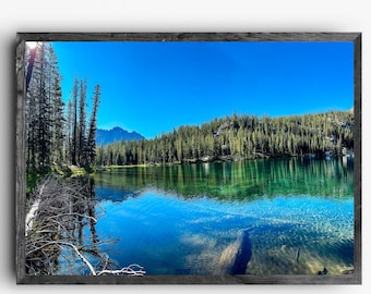 Alpine Lake Idaho | Muurkunst bergen zaagtand | Avontuurlijk landschap | Digitale download