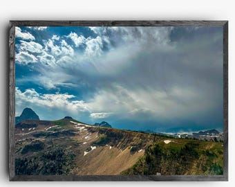 Vista de Table Mountain / Tormenta en la cordillera Grand Teton / Arte mural de montaña de Wyoming / Descarga digital