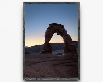 Amanecer en Delicate Arch / Arte mural del Parque Nacional Arches / Fotografía de paisajes del desierto de Utah