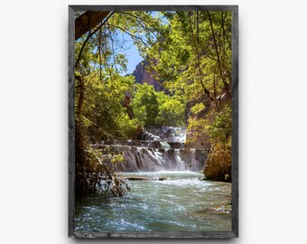 Oasis de Beaver Falls / Cascada del Gran Cañón de Havasupai / Arte mural del desierto del suroeste (descarga digital)