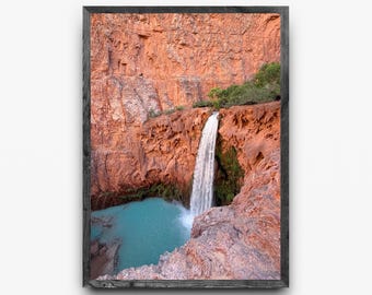 Mooney Falls Havasupai / Cascada del Gran Cañón / Arte mural del desierto de Arizona Descarga digital