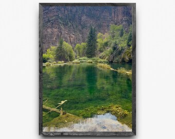 Hanging Lake Emerald Pool | Colorado Waterfall Canyon Photography | Wall Art Print Digital Download