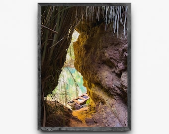 Descarga digital de arte mural del Gran Cañón: Paso del Cañón Escondido / Sendero Havasupai a las Cataratas Beaver