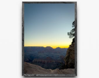 Amanecer en el Gran Cañón / Sendero South Kaibab, Arizona / Arte mural del Parque Nacional / Fotografía de paisaje para descarga digital