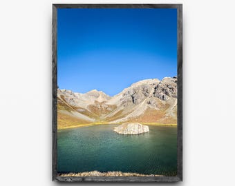 Lago Isla Colorado / Arte mural de aventuras alpinas / Fotografía de montaña / Descarga digital
