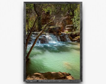 Piscina del Cañón Turquesa / Arroyo Havasupai antes de las Cataratas Beaver / Arte mural del Gran Cañón, descarga digital