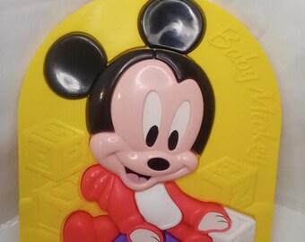 Vintage 1980's Disney Baby Mickey 3D Puzzle Tray Preschool Plastic Arco Toys