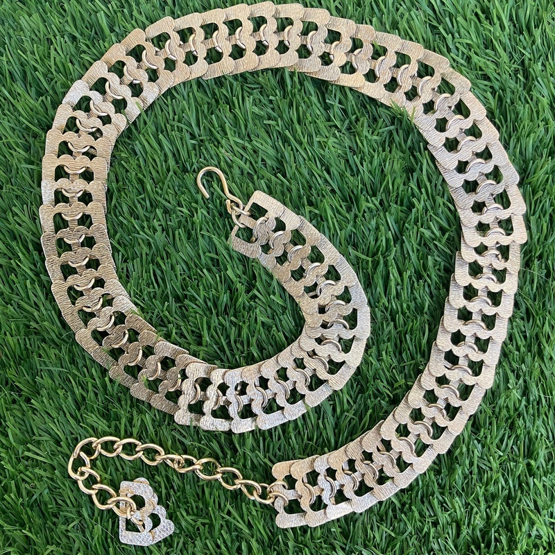 Gold tone chain belt
