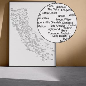 California Map Art Print: Typographic USA State Poster (Digital Download)