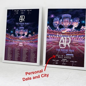 AJR Band The Maybe Man Tour 2024 Tour Poster, Concert Poster