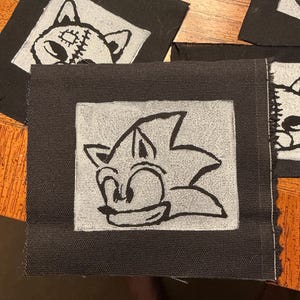 Sonic The Hedgehog Linocut Cloth Patch