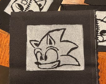 Sonic The Hedgehog Linocut Cloth Patch