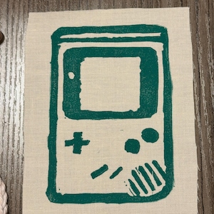 GAME BOY! cute little linocut patch for nostalgia punks