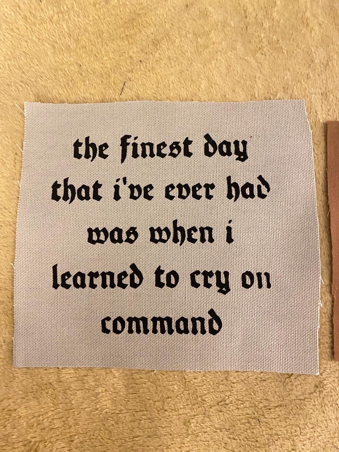 NIRVANA Nevermind on a Plain Lyrics Screenprinted Cloth DIY Punk Patch ...