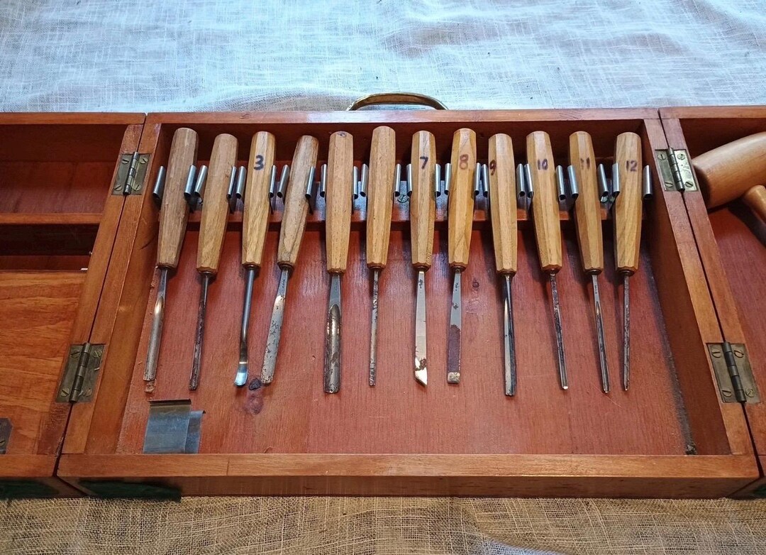 Gouges On Cardboard Box Vintage Pfeil Swiss Made Wood Carving Gouge Set: Original Box - Etsy Canada