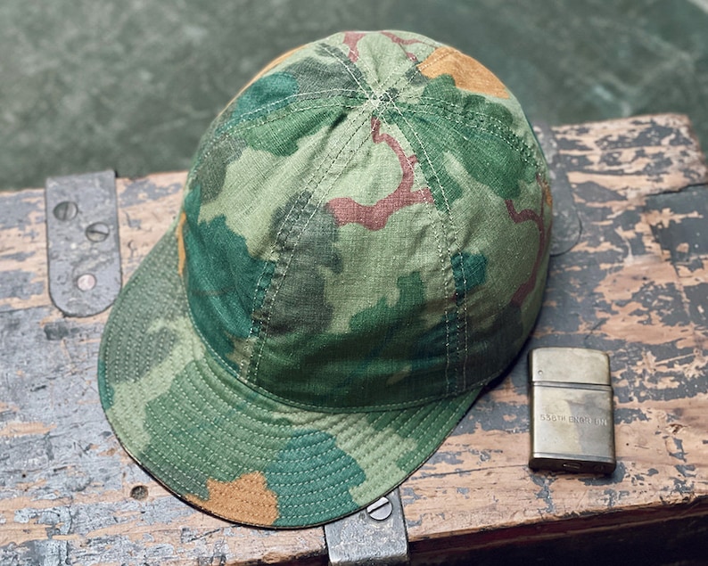 A3 Mechanic Cap Original Mitchell Camouflage 1953 image 3