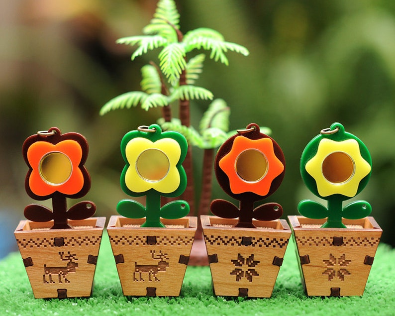 Flower Pot Necklace Etsy