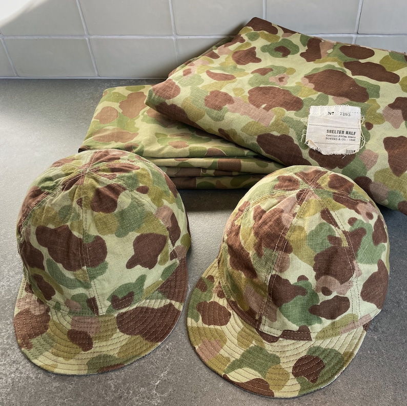 A3 Mechanic Cap Original Frog Skin Camouflage 1943 image 2