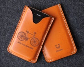 iPhone Leather Case with back pocket - Drive Less Ride More