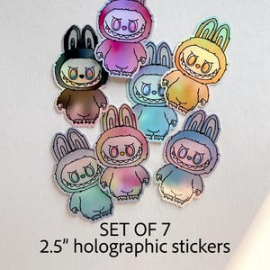 LABUBU big into energy HOLOGRAPHIC 2.5inch STICKERS |Popmart Stickers|Phone Stickers|Laptop sticker|the monsters|