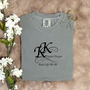 Grey Comfort Colors Flatlay Mockup Real Shirt Clean Folded T-Shirt Mockup Soft Boho Minimalist Tee Mockup