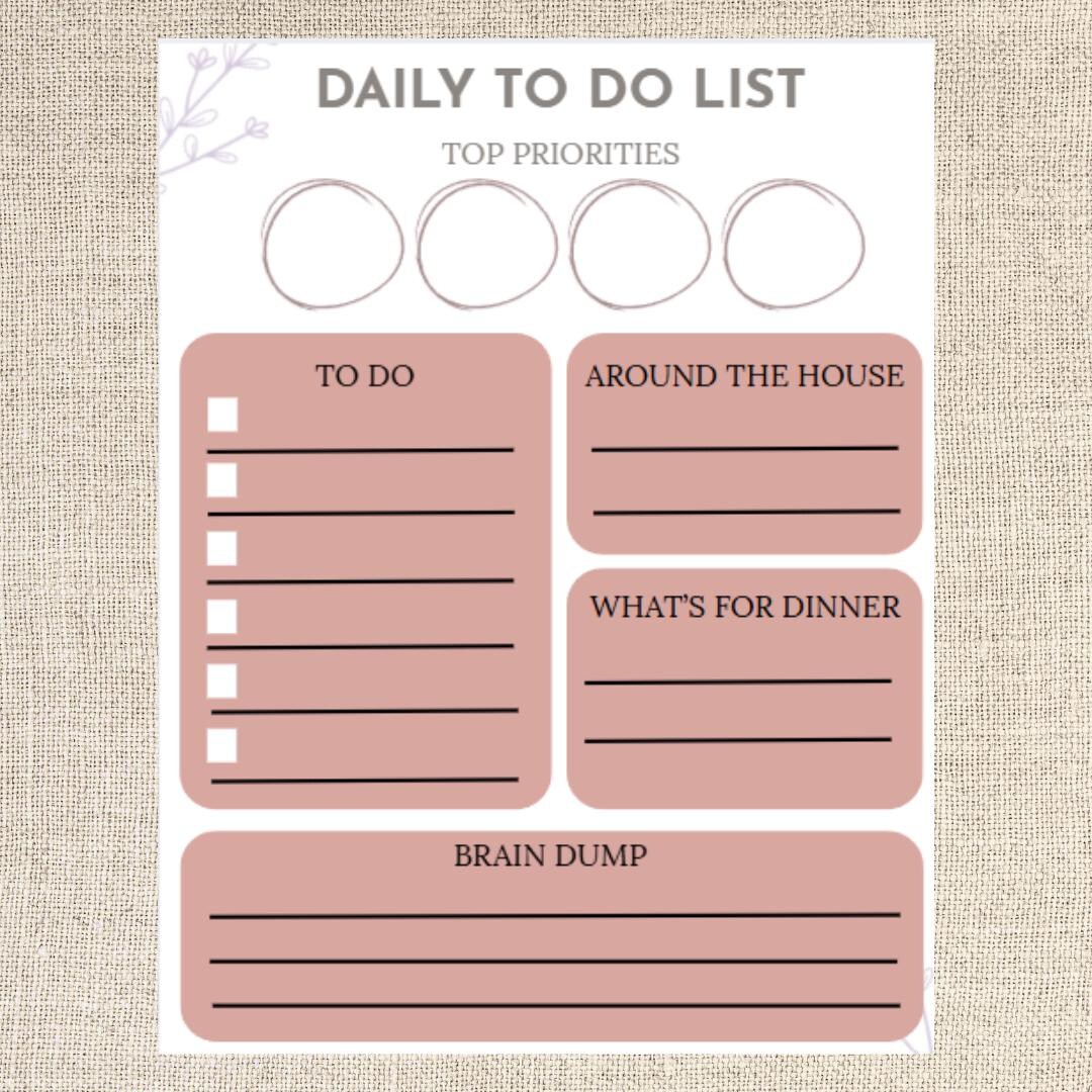 To-Do-Liste zum Ausdrucken für geschäftige Mütter - Tagesplaner