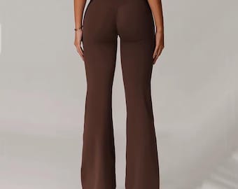 Women’s High-Waisted Flared Leggings | Sculpting Yoga Pants with Bootcut Fit | Stretchy Workout & Everyday Pants
